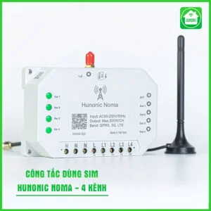 Công tắc Hunonic Lahu 4 kênh (500W/1 kênh) điều khiển từ xa