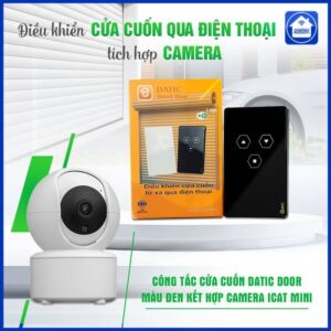 Combo Công Tắc Cửa Cuốn Datic Màu Đen Kết Hợp Camera Icat Mini