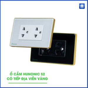 Ổ Cắm Hunonic Datic S2 Có Tiếp Địa Hình Chữ Nhật